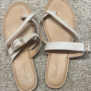 Splendid Cream Leather Sandals
